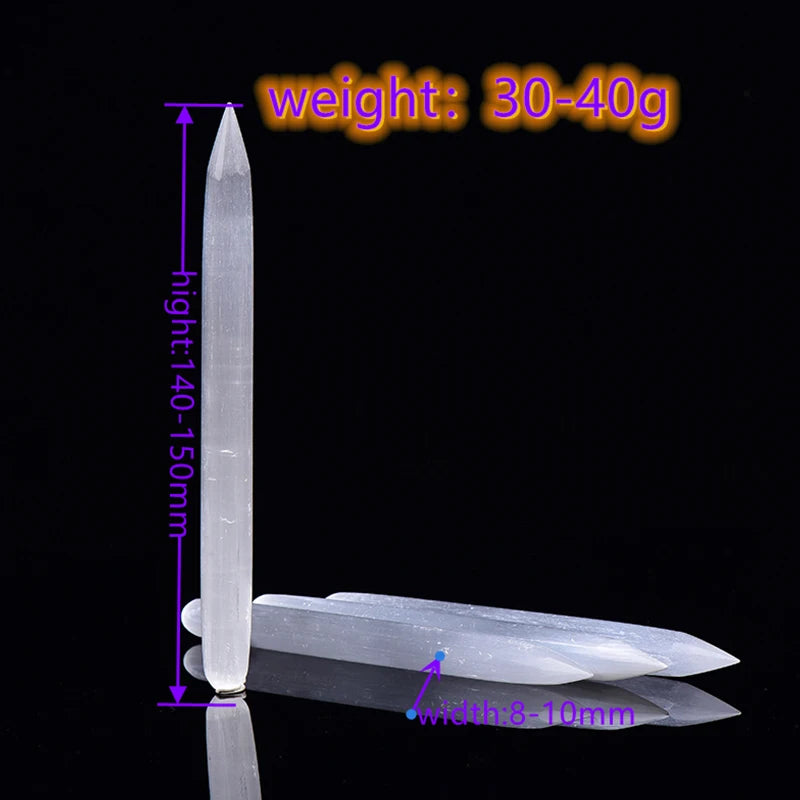 1PC Natural Gypsum Selenite Plaster Handmake Pillar Shape Crystal Raw Reiki Energy Making White Healing Stone Home Decoration