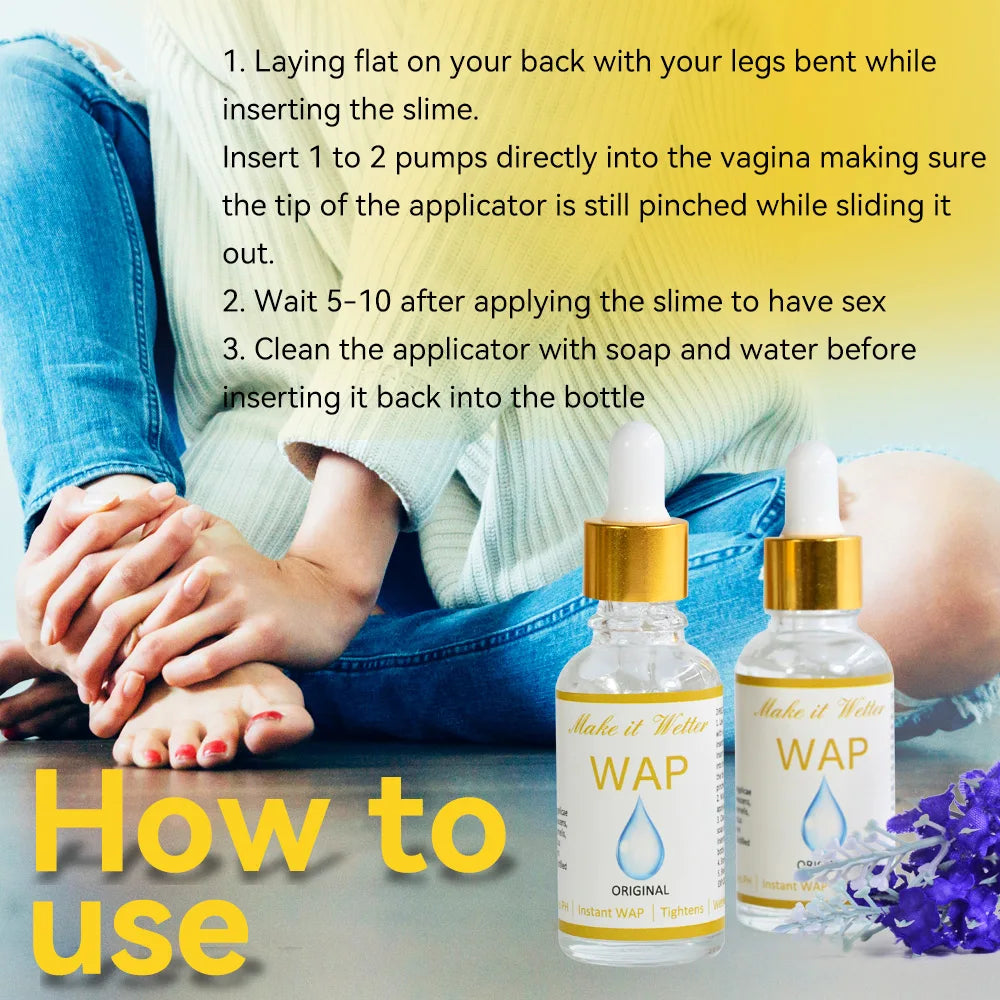 30ml Herbal Yoni Slime Gel "WAP" Intimate PH Balance Vaginal Lubrication Wetness Tightening WAP Oil Gentle No Irritation