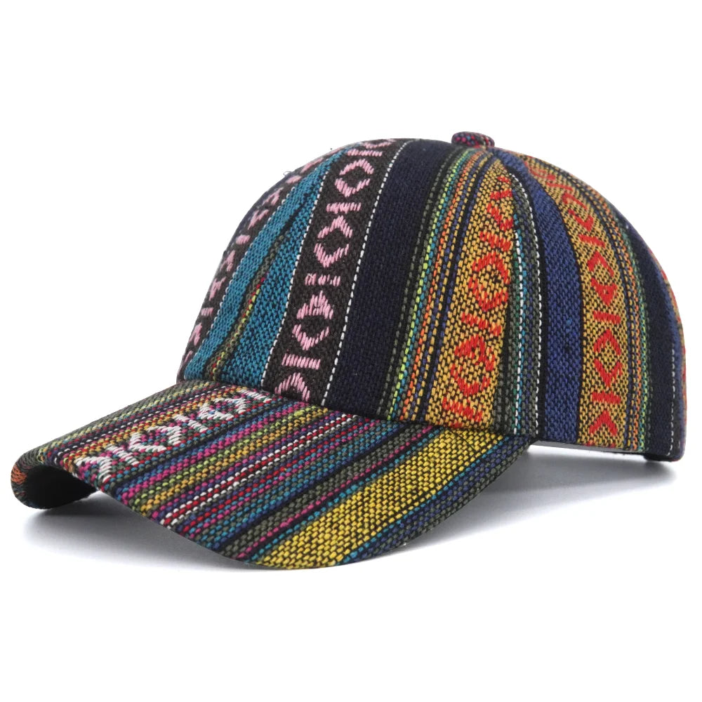 Retro Baseball Caps Men Women Boho Style Sunscreen Peaked Cap Cotton Fashion Anti-sun Outdoor Hat Adjustable Snapback Cap
