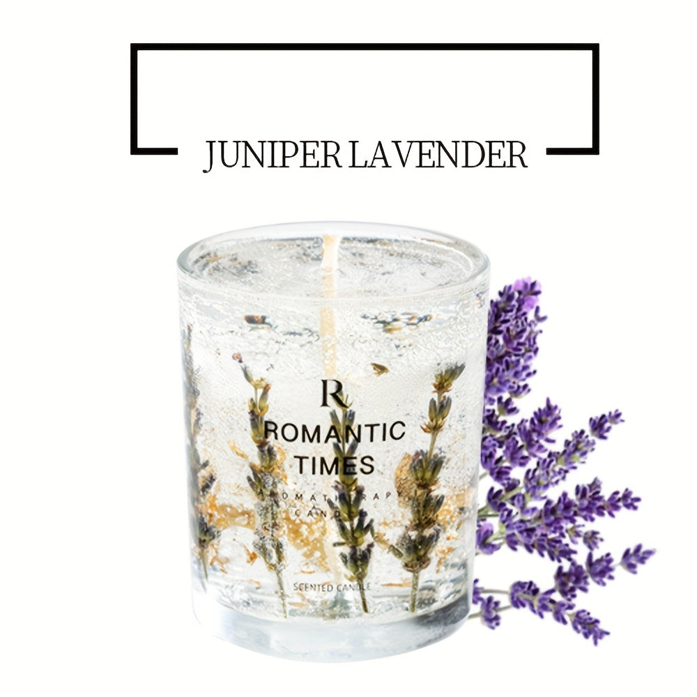 [Romantic Soy Candle] 50-Hour Burn Time Romantic 7.4oz Soy Candle with Real Flowers & Essential Oils | Floral Scented, Elegant Glass Jar for Home Decor, Relaxation, and Gifting, Scented Candles, Best for Christmas, Perfect fo