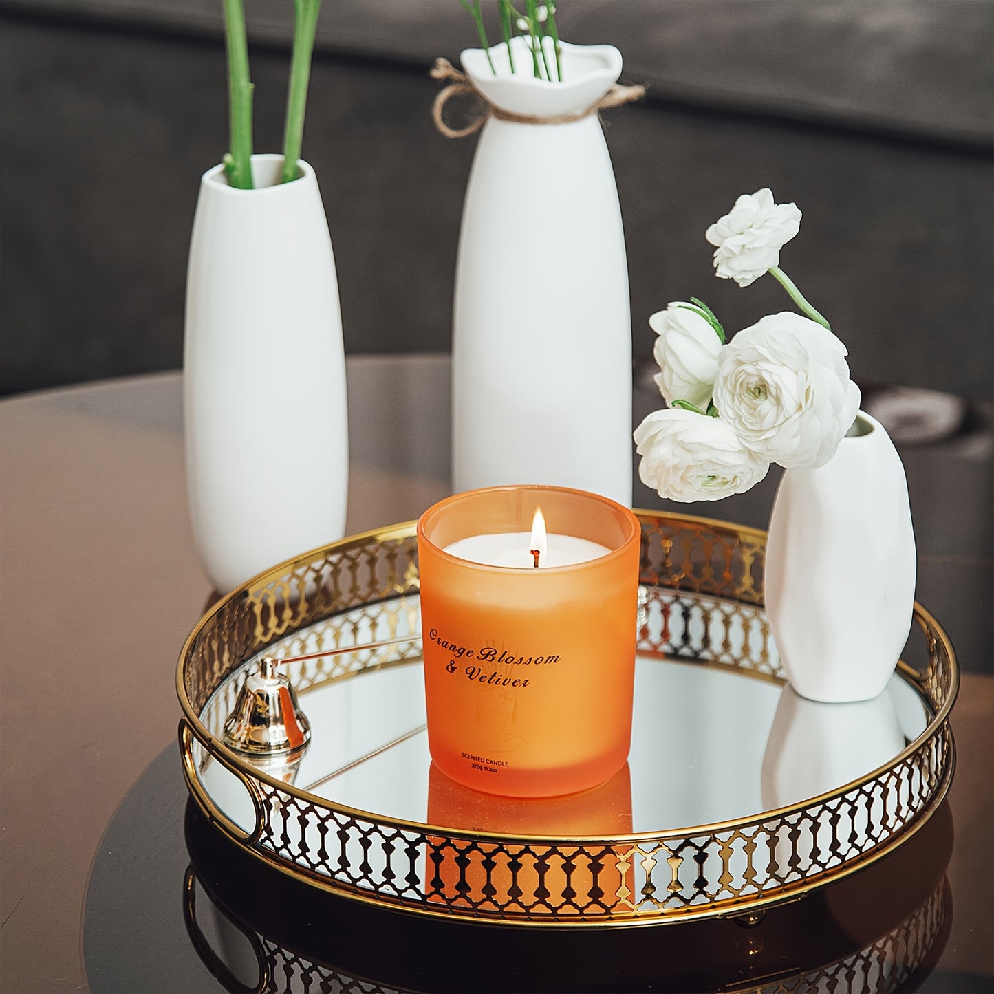YINUO LIGHT Large Jar Candles Made With 11.3oz Natural Soy Wax | Scented Candles | Candles For Home Scented | Aromatherapy Candles Gifts | Birthday Gifts For Women | Orange Blossom Candle
