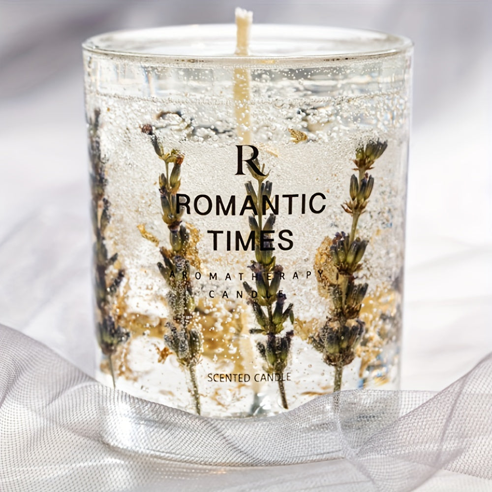 [Romantic Soy Candle] 50-Hour Burn Time Romantic 7.4oz Soy Candle with Real Flowers & Essential Oils | Floral Scented, Elegant Glass Jar for Home Decor, Relaxation, and Gifting, Scented Candles, Best for Christmas, Perfect fo