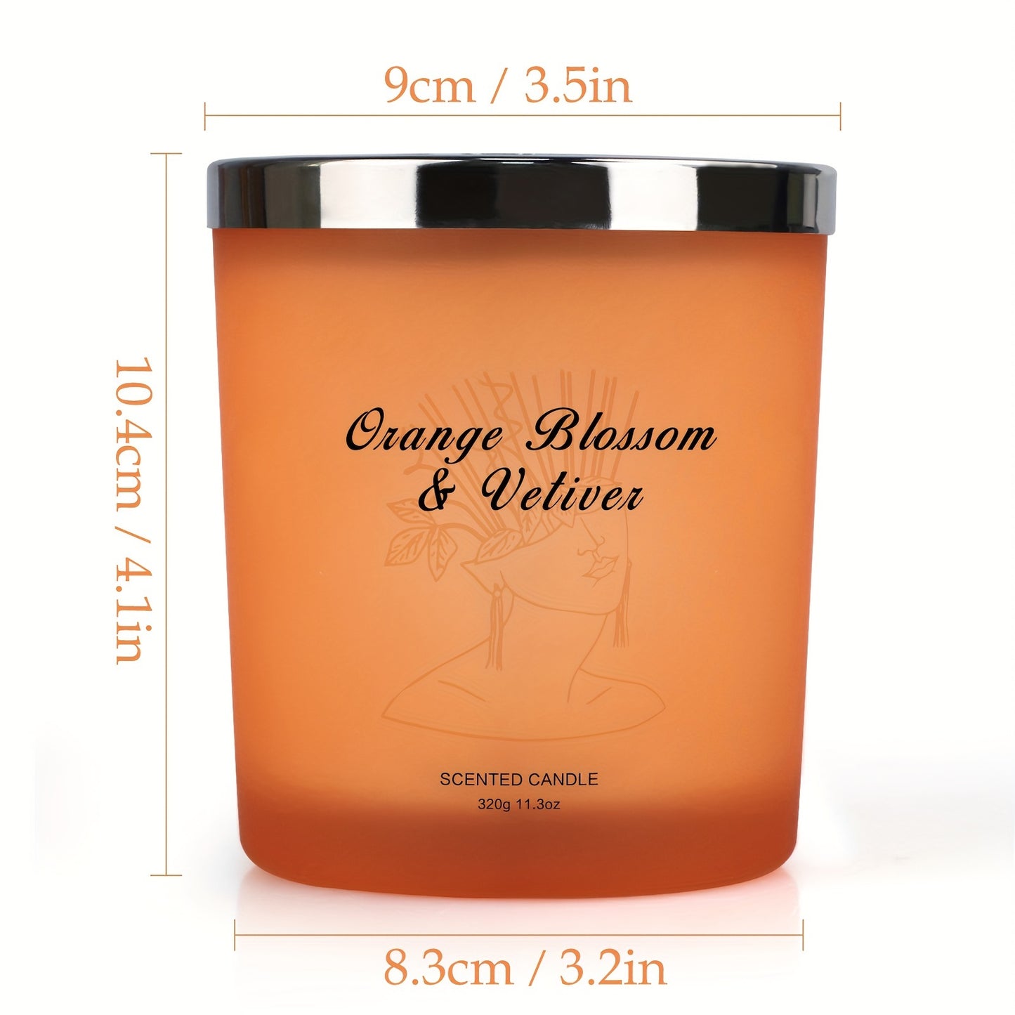 YINUO LIGHT Large Jar Candles Made With 11.3oz Natural Soy Wax | Scented Candles | Candles For Home Scented | Aromatherapy Candles Gifts | Birthday Gifts For Women | Orange Blossom Candle