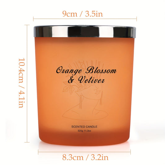 YINUO LIGHT Large Jar Candles Made With 11.3oz Natural Soy Wax | Scented Candles | Candles For Home Scented | Aromatherapy Candles Gifts | Birthday Gifts For Women | Orange Blossom Candle