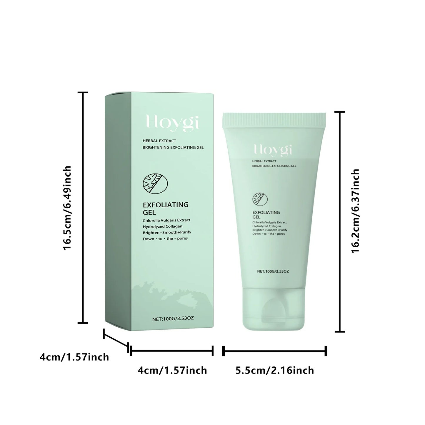 Hoygi 100g Face Exfoliating Gel Herbal Deep Cleansing Shrink Pores Blackhead Removal Moisturizing Repair Exfoliation Peeling Gel