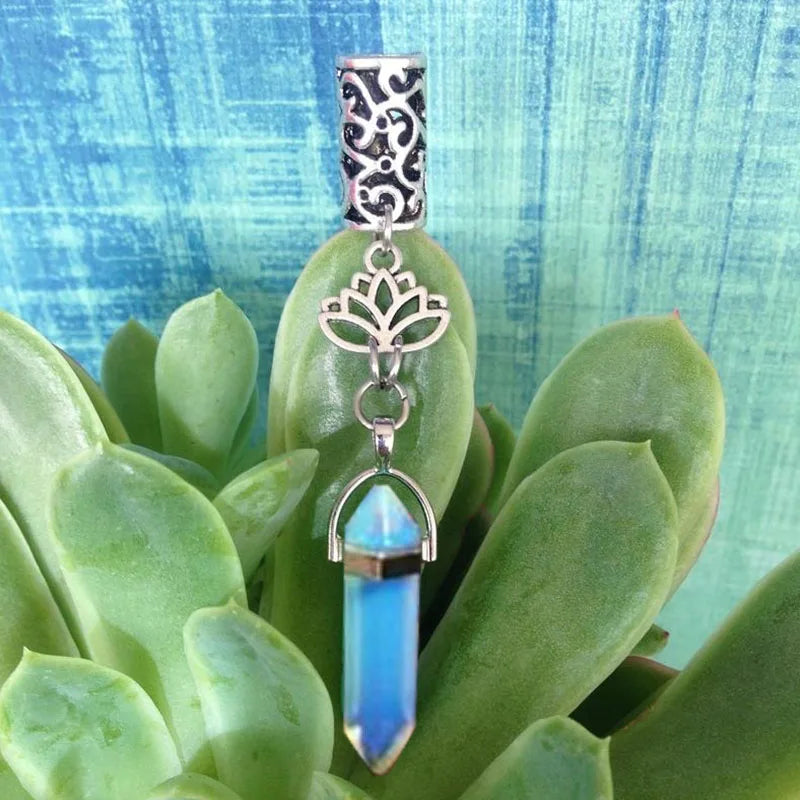 Labradorite Gemstone,  Dreadlock Beads Dreadlock Bead, Loc Bead, Boho Hair Accessories
