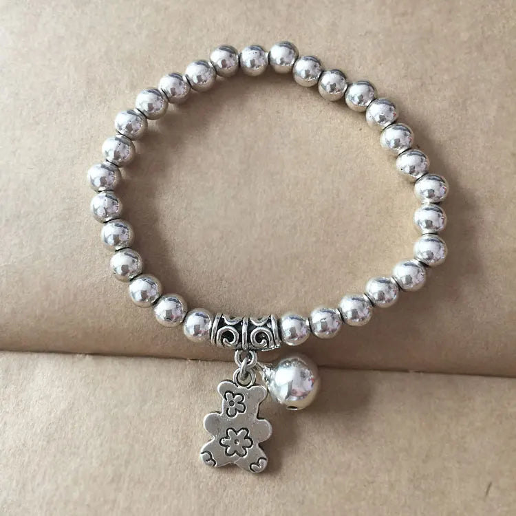 Yumfeel Bohemian Vintage Tibetan Silver Plated Beads Bracelet Owl Elephant Charm Bracelets Jewelry