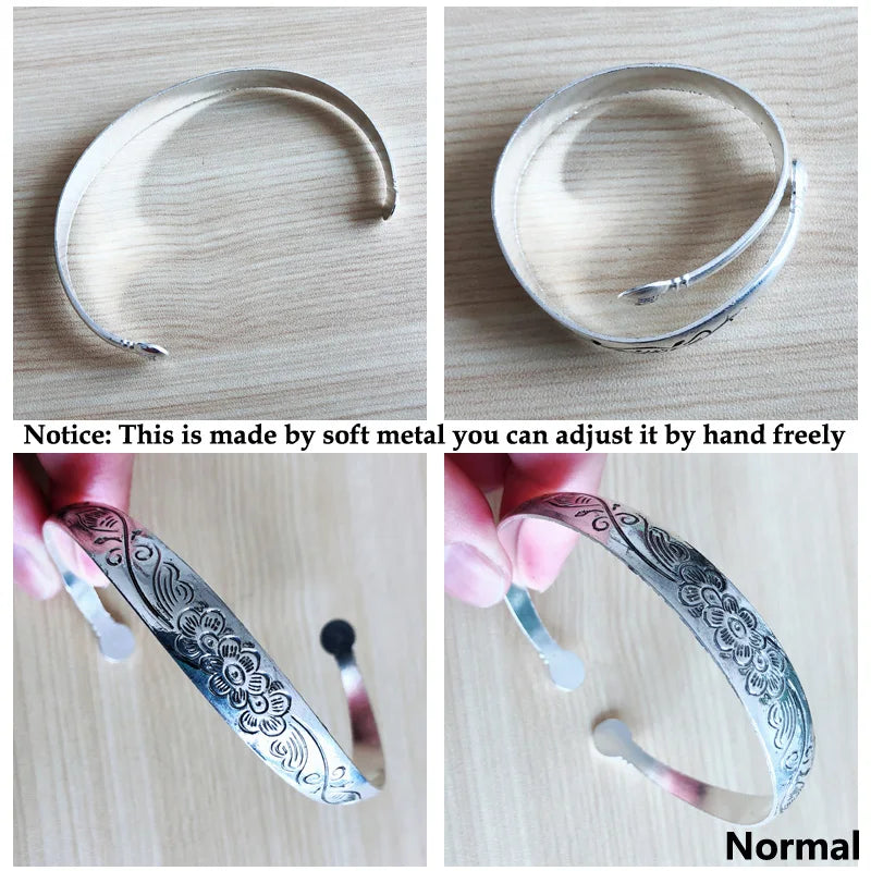 Yumfeel  Tibetan Silver Bracelet Antique Silver Cuff Bracelet  10pcs/lot