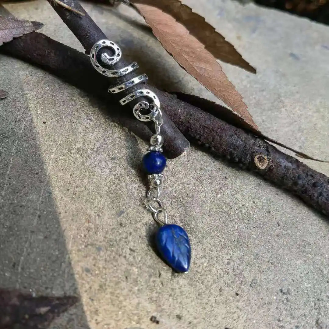Labradorite Gemstone,  Dreadlock Beads Dreadlock Bead, Loc Bead, Boho Hair Accessories