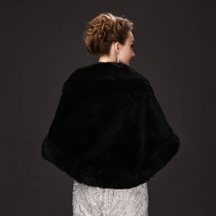 Luxury Faux Fur Scarf Cape Winter Warm Bolero Bridal  Poncho Elegant Soft  Mink Female Wedding Cloak  Jacket E162