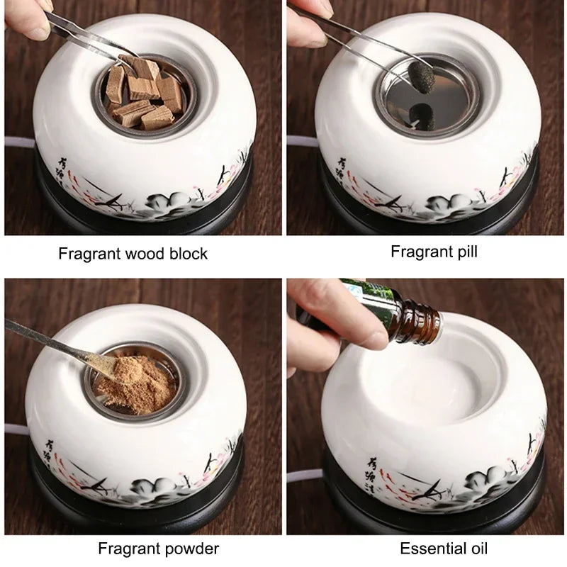 YXY Electronic Incense Burner with Timing 110V/220V Essential Oil Lamps Sandalwood OUD Ceramic Stove Aroma Home Office Yoga