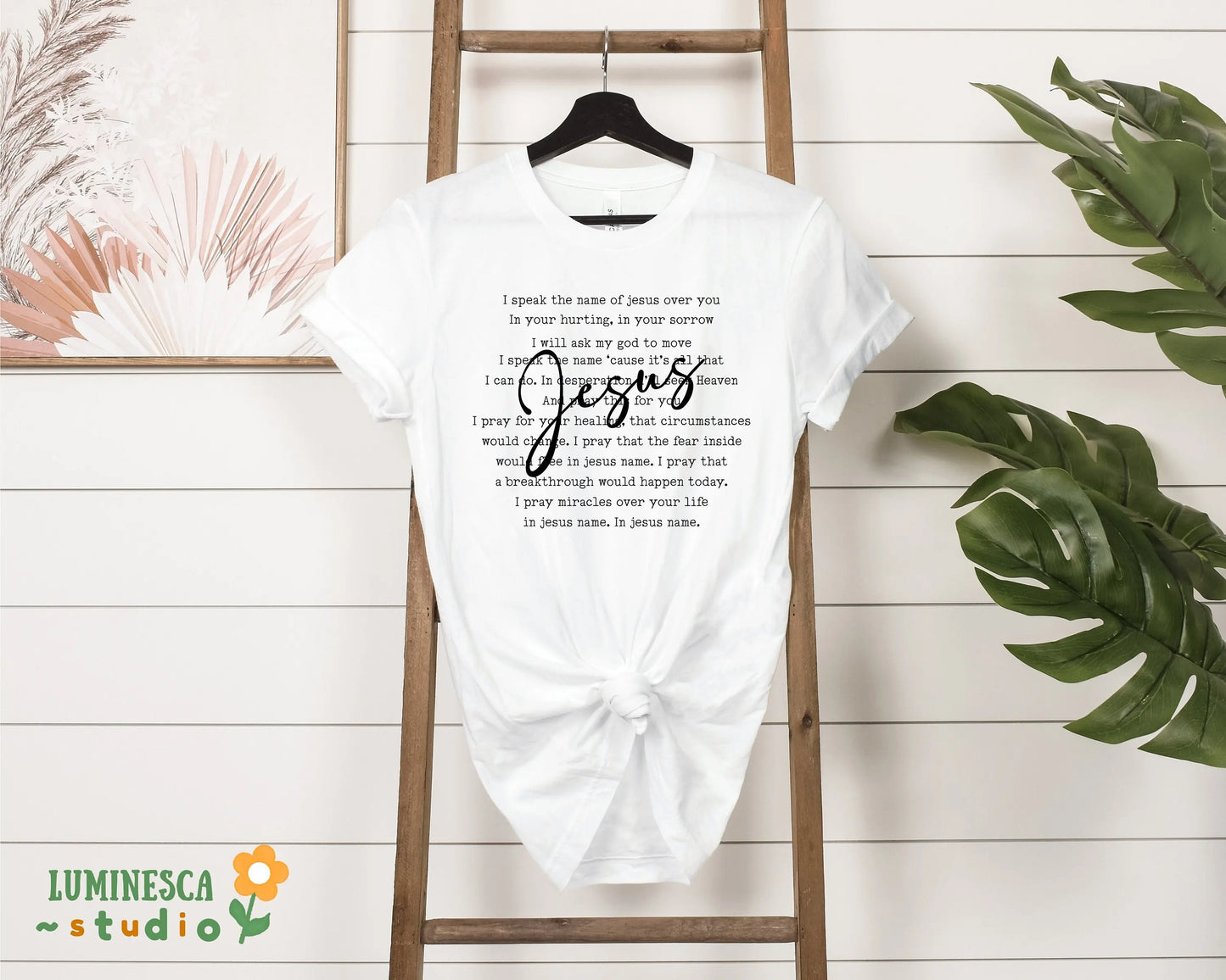I Speak The Name Of Jesus T Shirt Religious Christian Bible Verses Faith