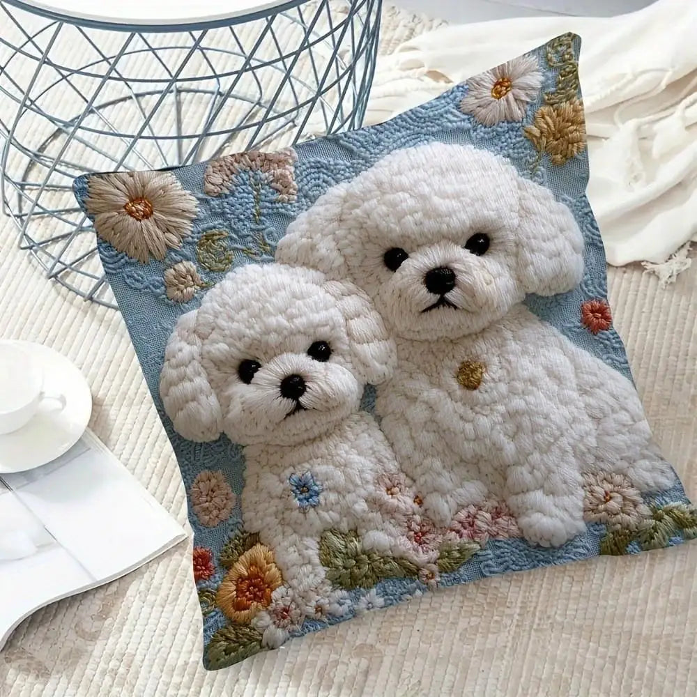 Vibrant Bohemian Style Short Plush Pillow Cover 45x45cm Charming Kitten Living Room Bedroom Decor