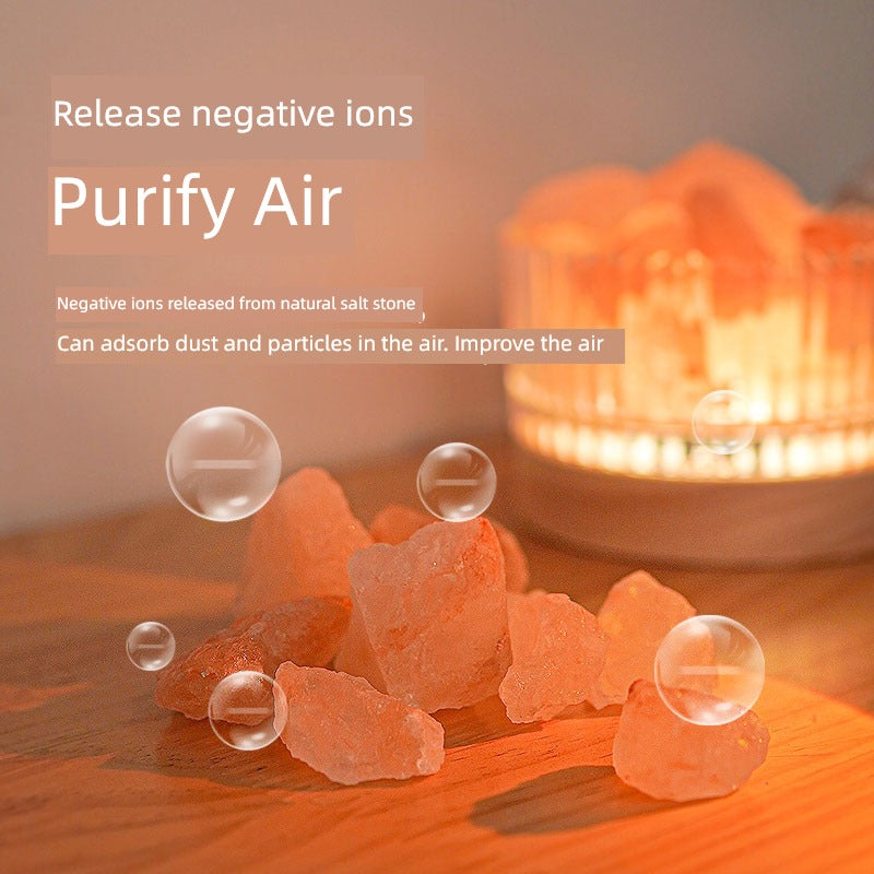 Himalaya Crystal Salt Light Desktop Atmosphere Small Night Lamp Aromatherapy Gift Bedroom Sleep Lamp Table Lamp Soft Light Mood