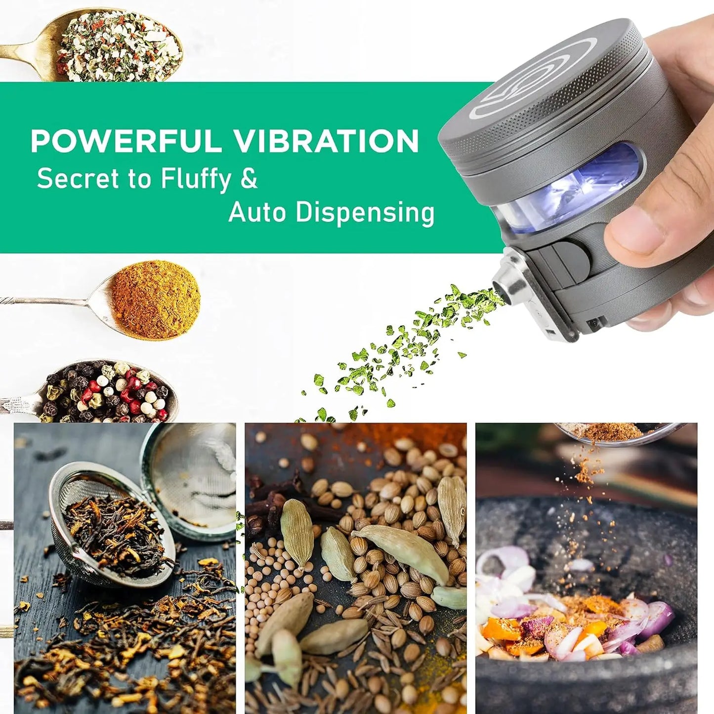 Herb Grinder Automatic  Herbal Spice Dispenser Large 2.5" Aluminum Alloy (Grey) Grinders Pink grinder Dichavador Pump and grind