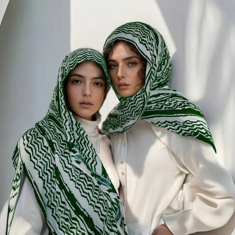 1Pcs Islam Ramadan Watercolor Print Hijab Women Bohemian Soft Muslim Hijabs Foulard Femme Shawl Wrap Scarf Headscarf