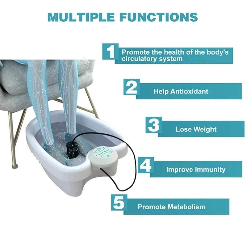 Detox Ionic Cleanse Foot Spa Bath Massager Machines Vibrating Electric Mini FootBath Whirlpool Care Arrays Aqua Health Therapy