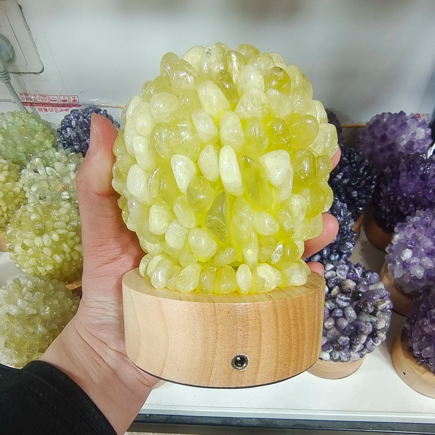 Natural Amethyst Quartz Crystal Gemstone Table Lamp Meditation Healing Crystal Cluster Specimen Home Decor Night Light Gift