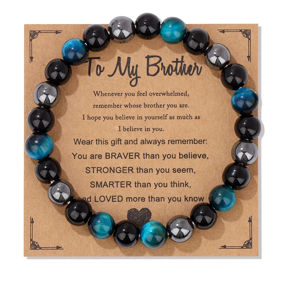 Fashion Tiger Eye Beaded Bracelet Natural Stone Stretch Bracelet With Different Blessings Women Men Protection Spiritual Jewelry