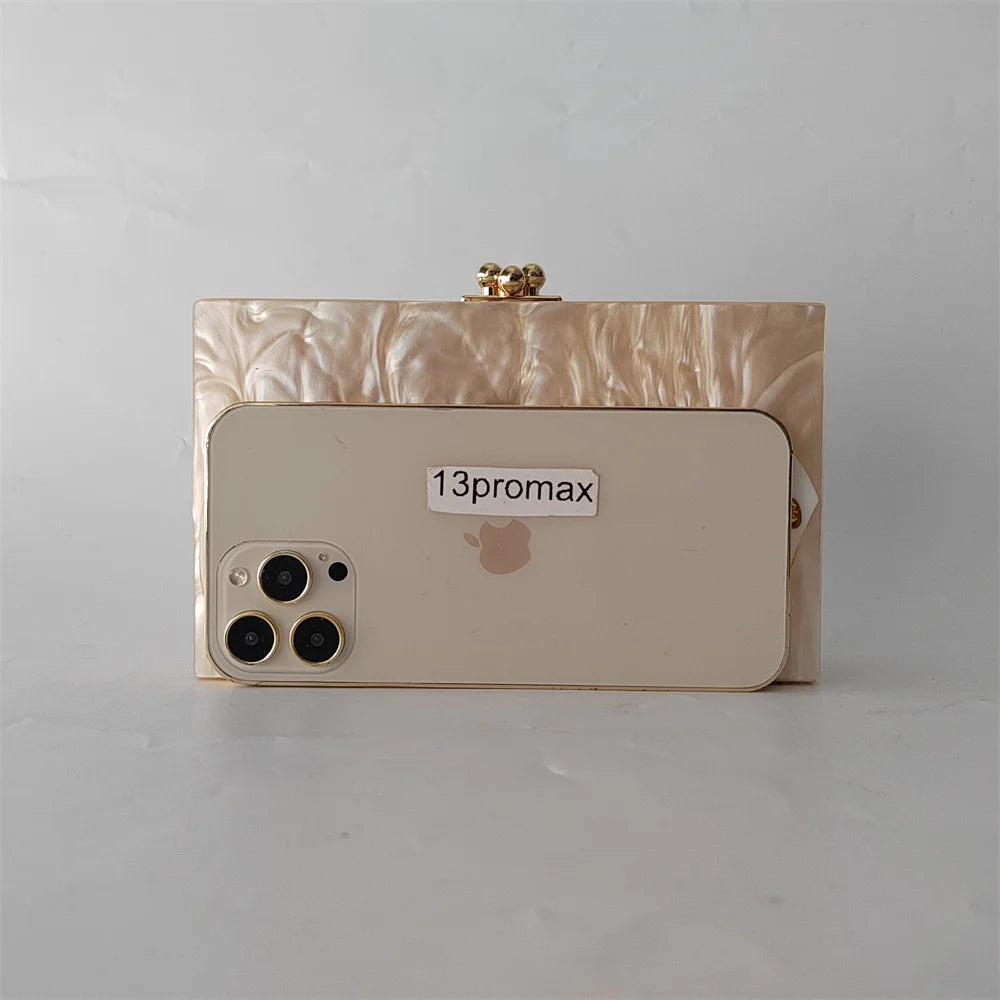 Cartoon Pearl Nude White Female Mini  Wallet Brand Women Acrylic Evening Bag Wedding Party Clutch Purse Prom Casual Box Handbag