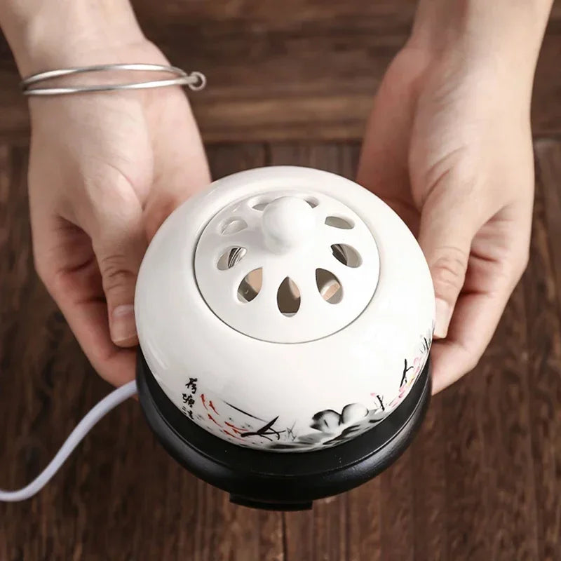 YXY Electronic Incense Burner with Timing 110V/220V Essential Oil Lamps Sandalwood OUD Ceramic Stove Aroma Home Office Yoga