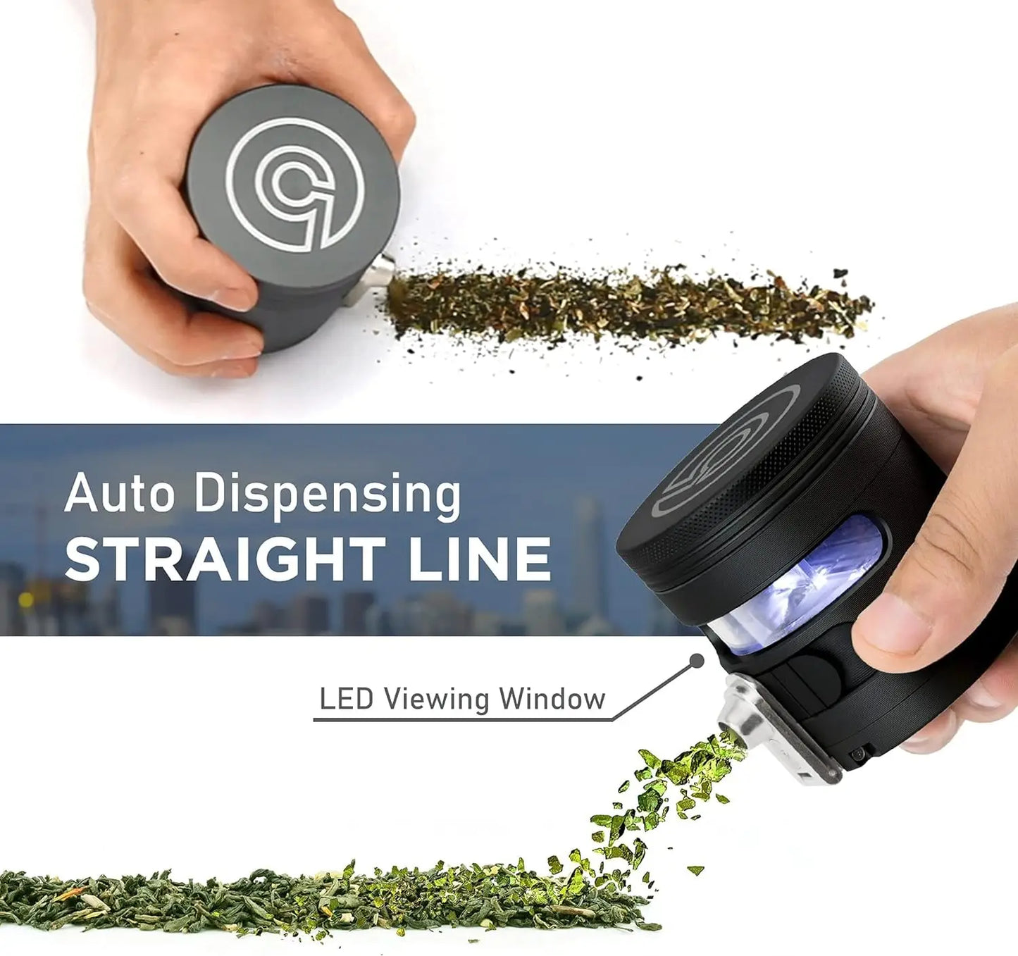 Herb Grinder Automatic  Herbal Spice Dispenser Large 2.5" Aluminum Alloy (Grey) Grinders Pink grinder Dichavador Pump and grind