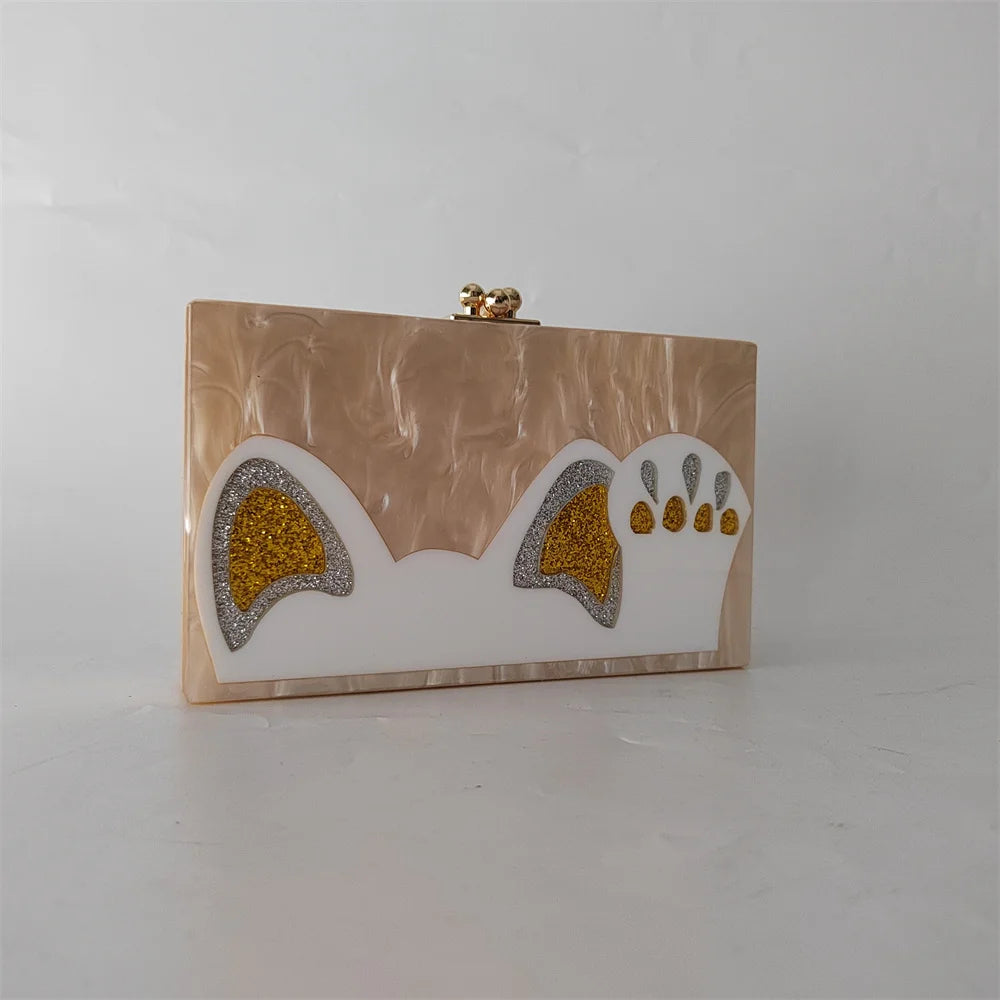 Cartoon Pearl Nude White Female Mini  Wallet Brand Women Acrylic Evening Bag Wedding Party Clutch Purse Prom Casual Box Handbag