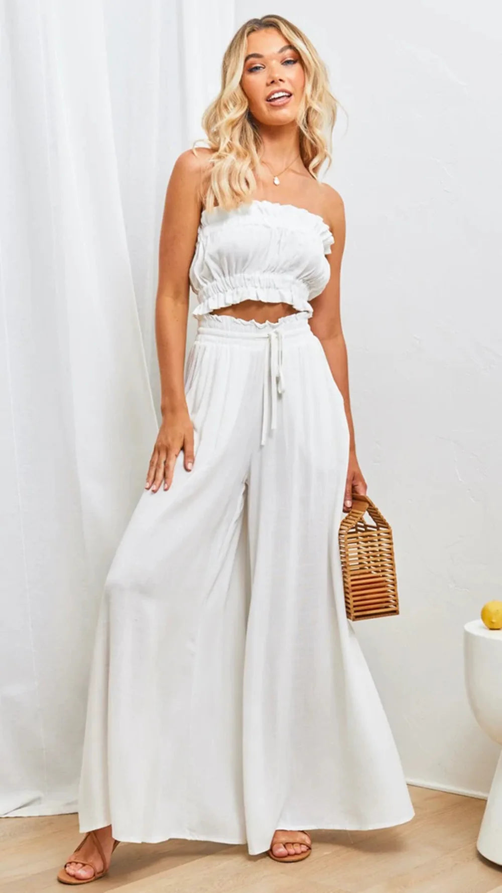 Women's Boho Pant Casual High Waist Loose Sweatpants Trousers Capris Wide Leg Pants Skirt Fashion Women Clothes Pantalones Mujer