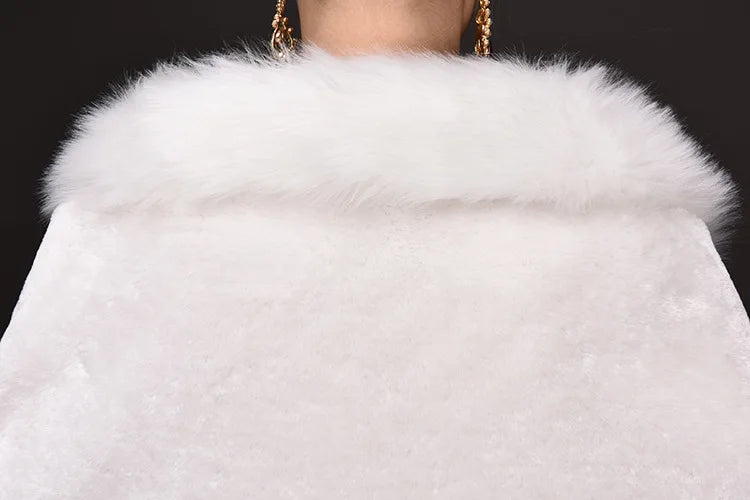 Luxury Faux Fur Scarf Cape Winter Warm Bolero Bridal  Poncho Elegant Soft  Mink Female Wedding Cloak  Jacket E162