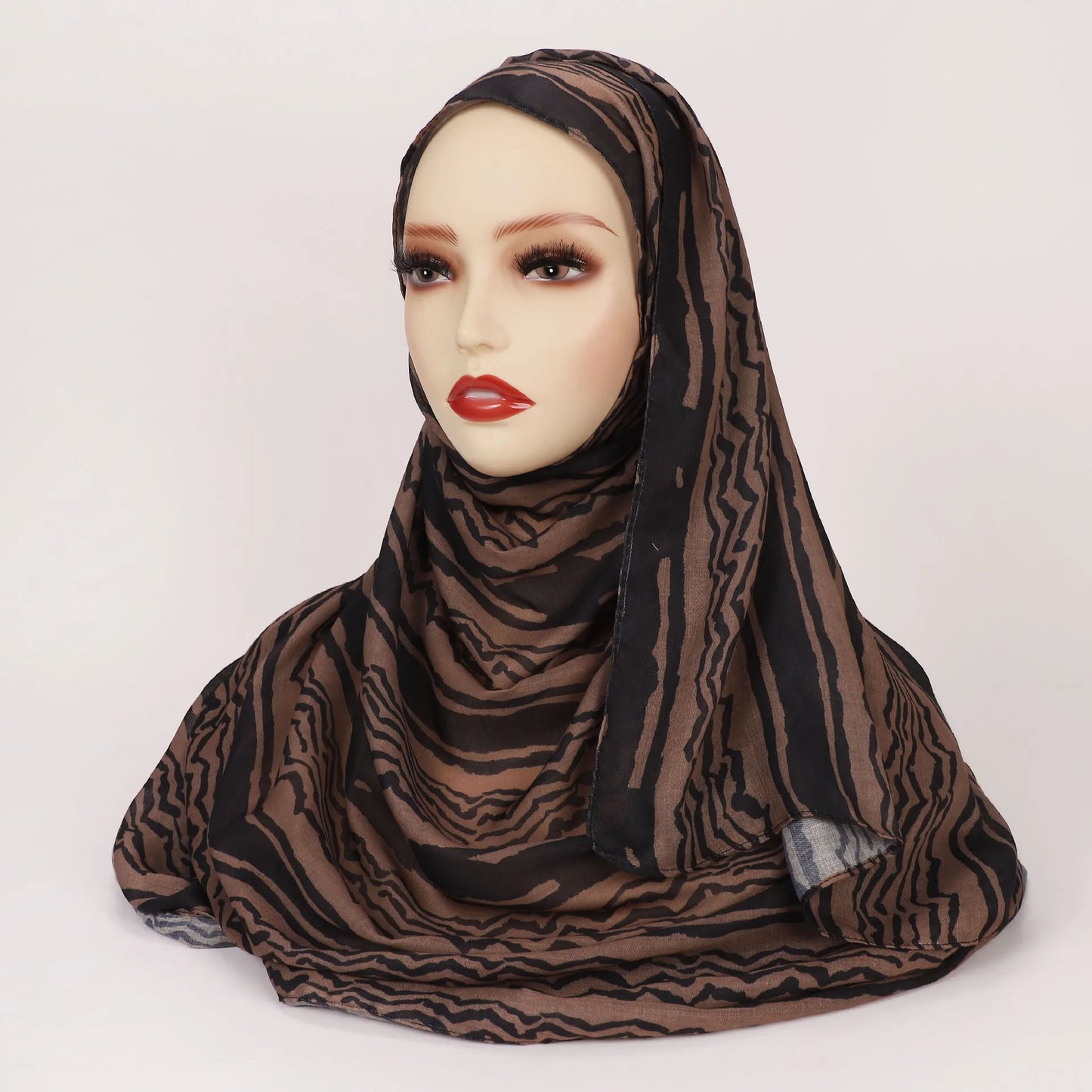 1Pcs Islam Ramadan Watercolor Print Hijab Women Bohemian Soft Muslim Hijabs Foulard Femme Shawl Wrap Scarf Headscarf