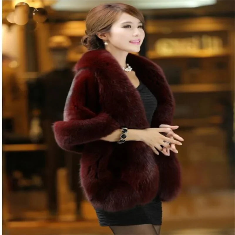 Luxury Faux Fur Scarf Cape Winter Warm Bolero Bridal  Poncho Elegant Soft  Mink Female Wedding Cloak  Jacket E162