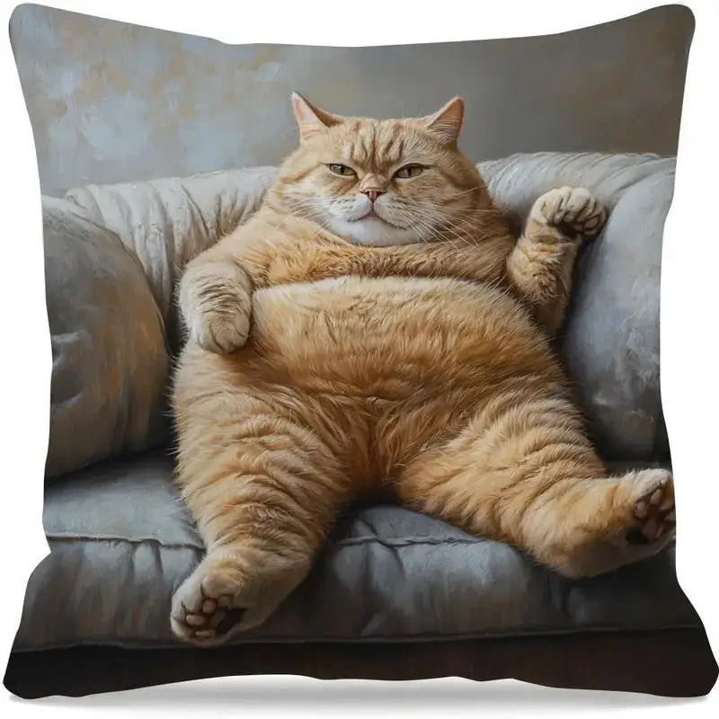 Vibrant Bohemian Style Short Plush Pillow Cover 45x45cm Charming Kitten Living Room Bedroom Decor