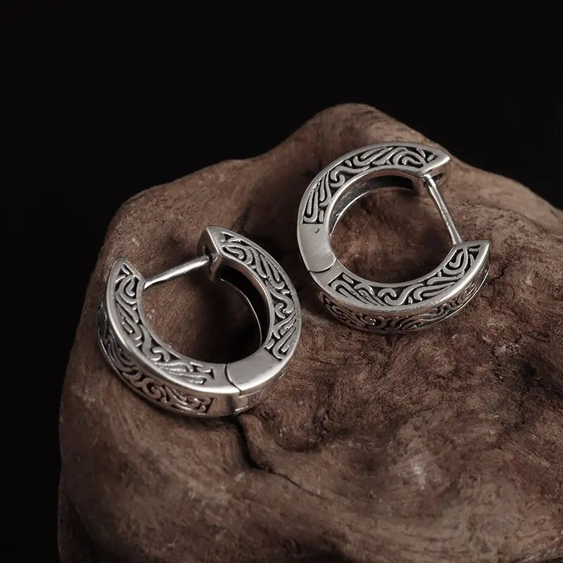 Vintage Simple Small Hoop Earrings Stainless Steel Hypoallergenic Earrings for Men Women Cool Indian Boho Jewelry