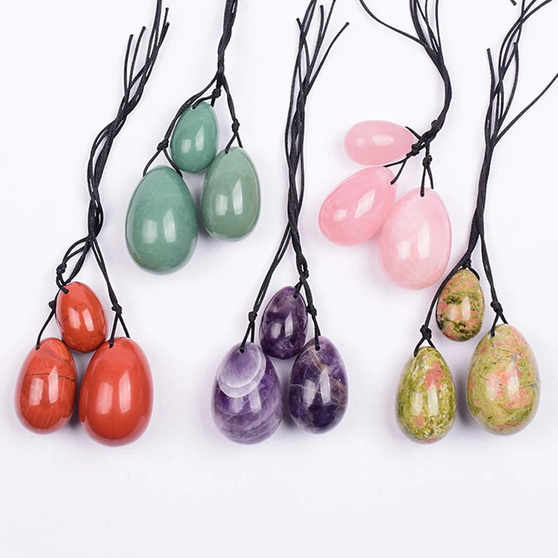 3 PCS Natural Jade Stone Yoni Egg Set Massage Vaginal Balls Muscle Kegel Exercise Women Tightening Crystal Ball  Kegel Exerciser