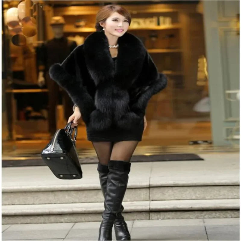 Luxury Faux Fur Scarf Cape Winter Warm Bolero Bridal  Poncho Elegant Soft  Mink Female Wedding Cloak  Jacket E162