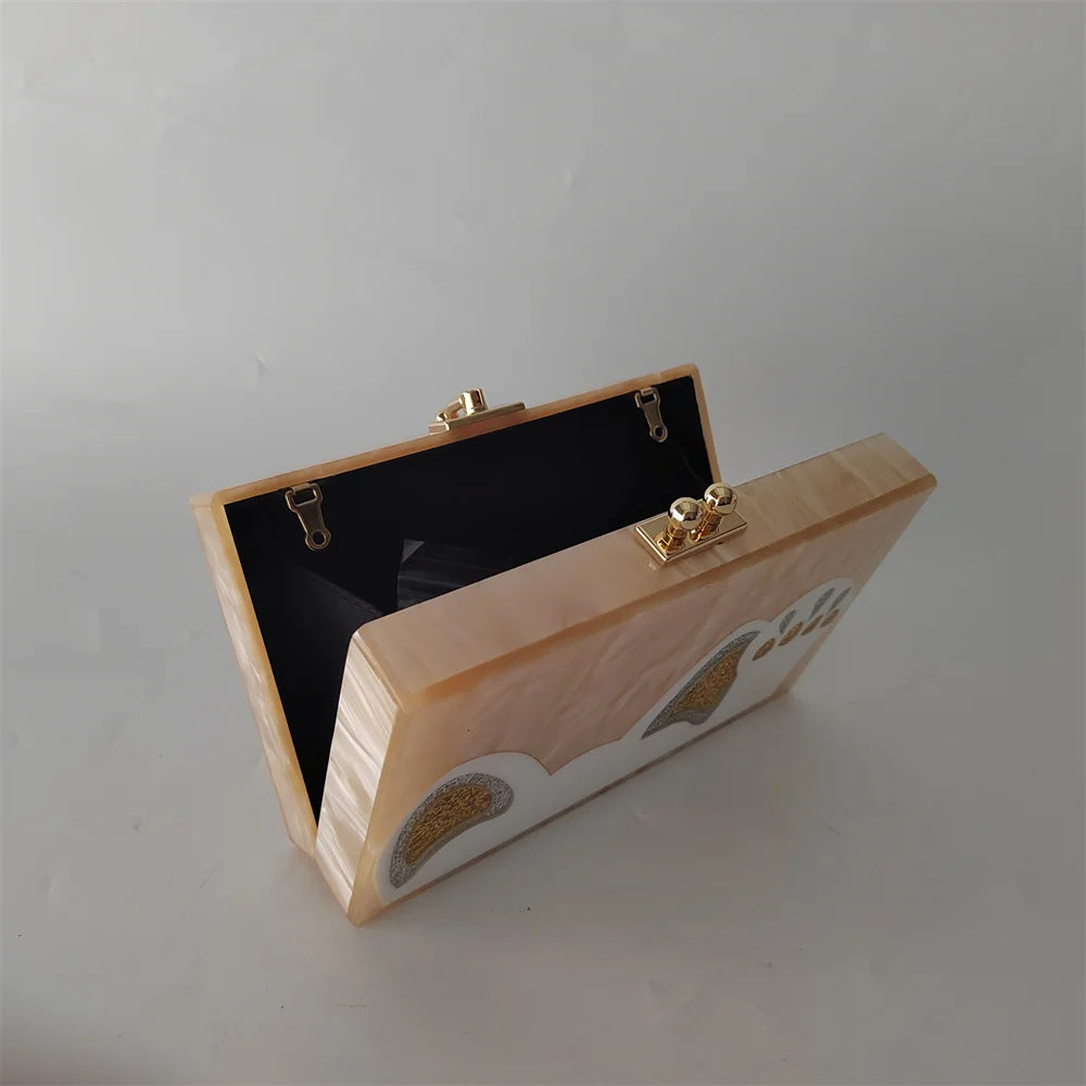 Cartoon Pearl Nude White Female Mini  Wallet Brand Women Acrylic Evening Bag Wedding Party Clutch Purse Prom Casual Box Handbag