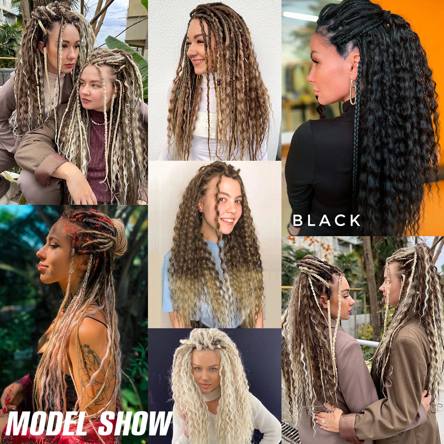 Double Ended Synthetic Dreadlock Extensions  Ombre Blonde Boho Crochet Hippie Dreads 10 Strands Handmade Bohemian Box Braids