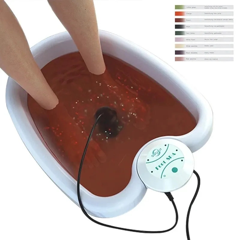 Detox Ionic Cleanse Foot Spa Bath Massager Machines Vibrating Electric Mini FootBath Whirlpool Care Arrays Aqua Health Therapy