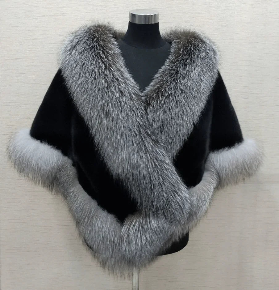 Luxury Faux Fur Scarf Cape Winter Warm Bolero Bridal  Poncho Elegant Soft  Mink Female Wedding Cloak  Jacket E162