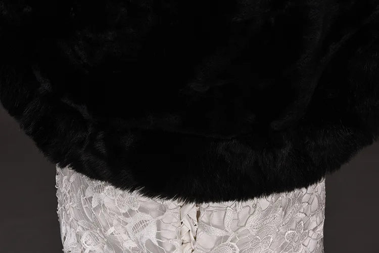Luxury Faux Fur Scarf Cape Winter Warm Bolero Bridal  Poncho Elegant Soft  Mink Female Wedding Cloak  Jacket E162