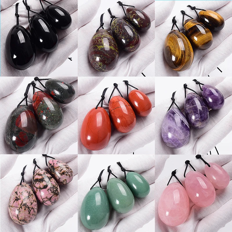 3 PCS Natural Jade Stone Yoni Egg Set Massage Vaginal Balls Muscle Kegel Exercise Women Tightening Crystal Ball  Kegel Exerciser