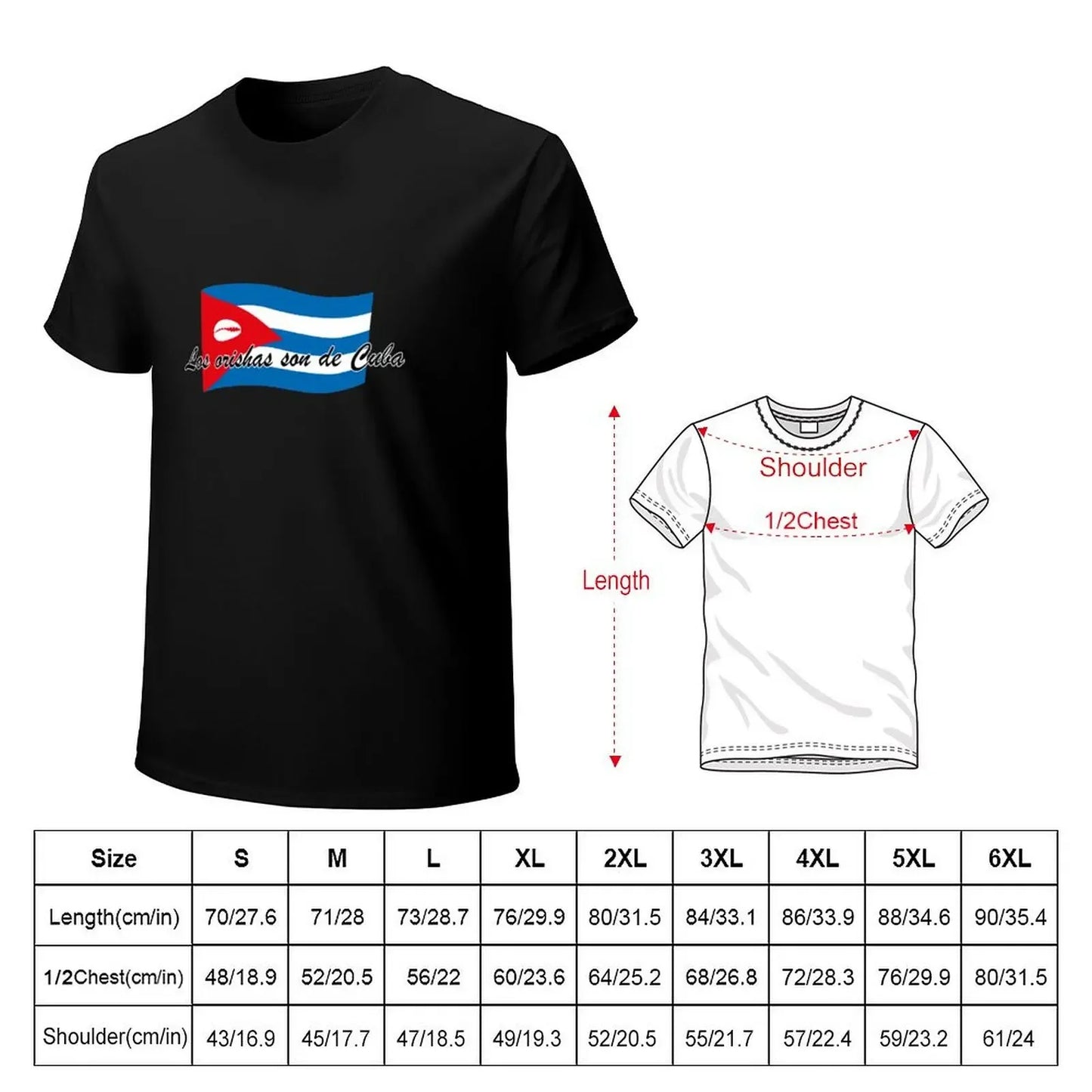 Los Orishas son de Cuba T-Shirt customs design your own graphic t shirts summer top custom shirt men workout shirt
