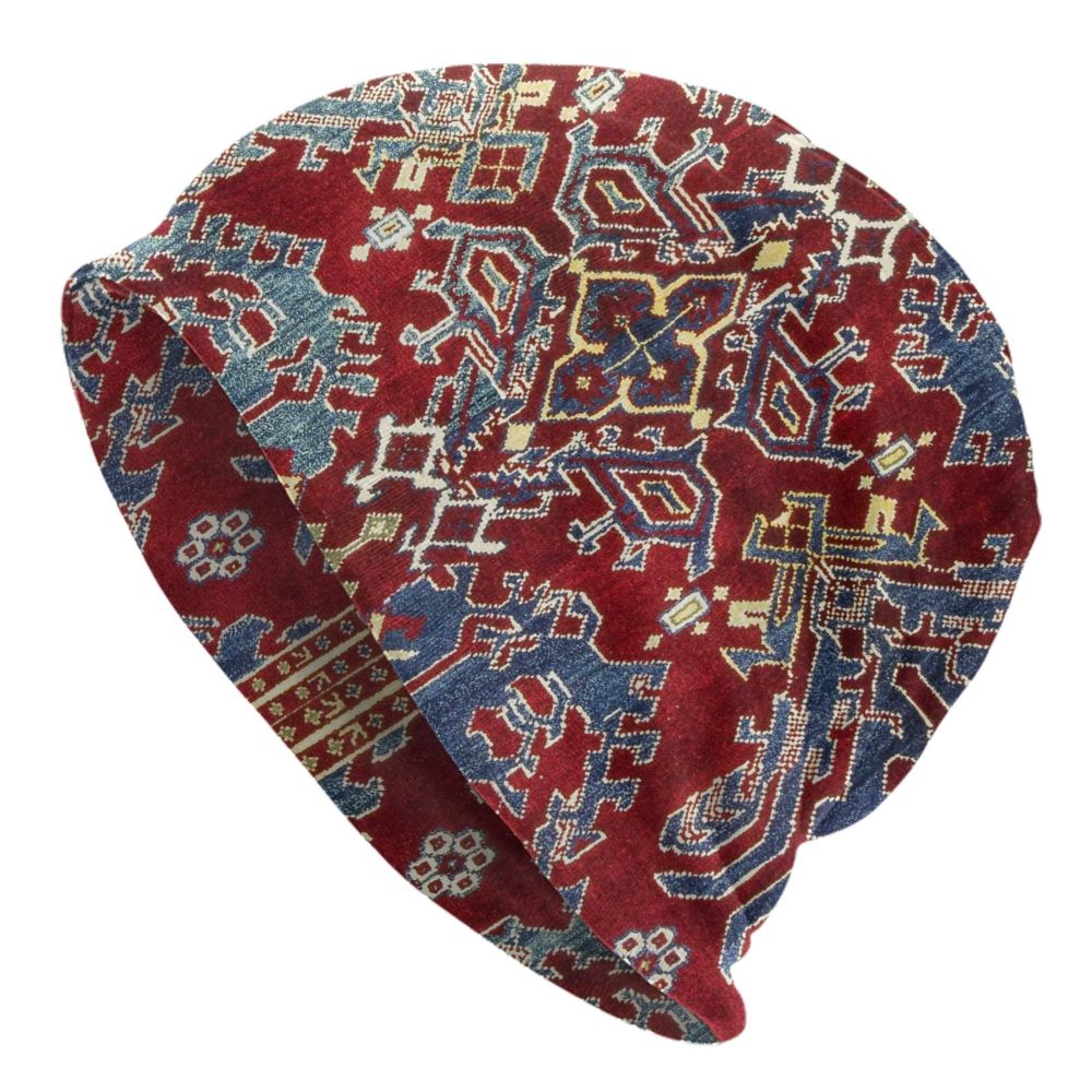 Custom Persian Kilim Print Skullies Beanies Caps Cool Warm Knitted Hats Unisex Bohemian Geometric Ethnic Style Bonnet Hats