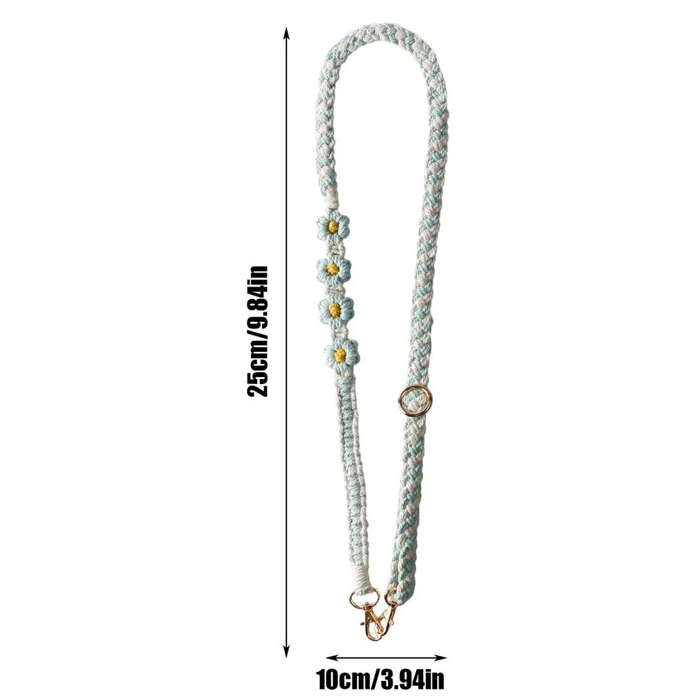 Daisy Lanyard Wallet Anti-Loss Phone Chain Boho Phone Charm Lanyard Wrist Strap Adjustable Phone Chain String For Phone Case