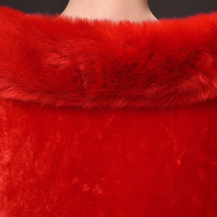 Luxury Faux Fur Scarf Cape Winter Warm Bolero Bridal  Poncho Elegant Soft  Mink Female Wedding Cloak  Jacket E162