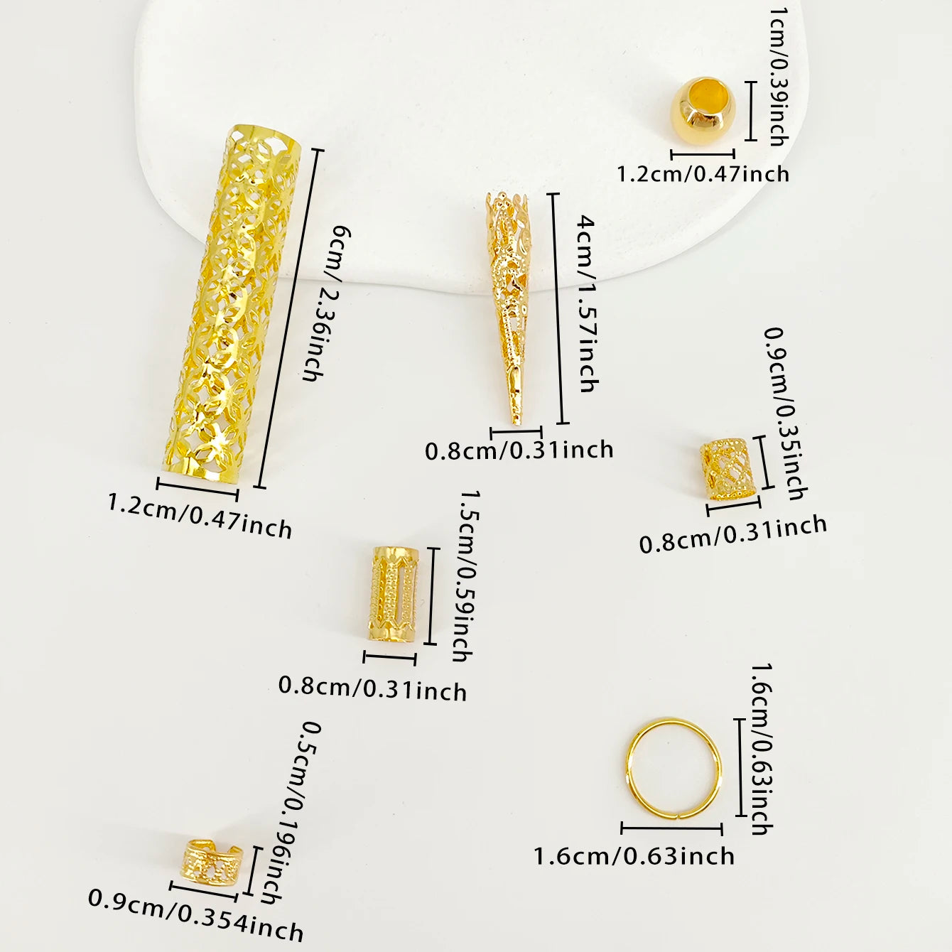 102pcs boho Hollow Braids Hair Rings Metal Dreadlock Hair Cuff Pins Different Length Hair Barrettes For Women  Hair Accessories