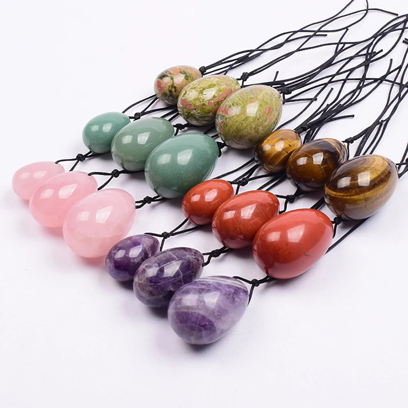 3 PCS Natural Jade Stone Yoni Egg Set Massage Vaginal Balls Muscle Kegel Exercise Women Tightening Crystal Ball  Kegel Exerciser