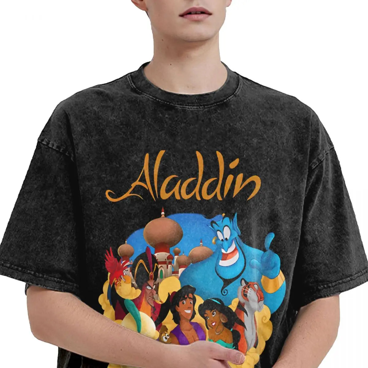Funny Arabian Aladdin T-Shirts Men Round Collar Cotton T Shirt Aladdin Short Sleeve Tees New Arrival Clothes