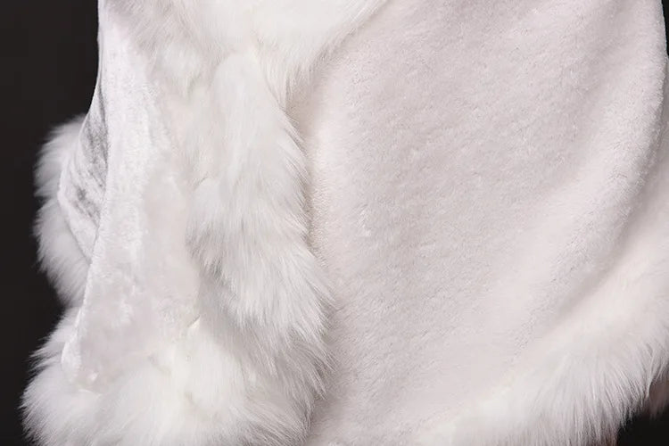 Luxury Faux Fur Scarf Cape Winter Warm Bolero Bridal  Poncho Elegant Soft  Mink Female Wedding Cloak  Jacket E162