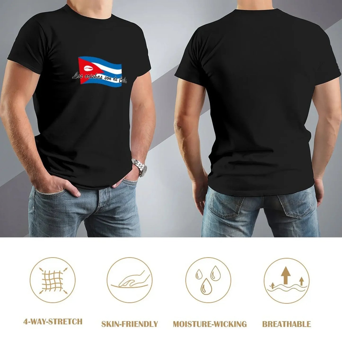 Los Orishas son de Cuba T-Shirt customs design your own graphic t shirts summer top custom shirt men workout shirt